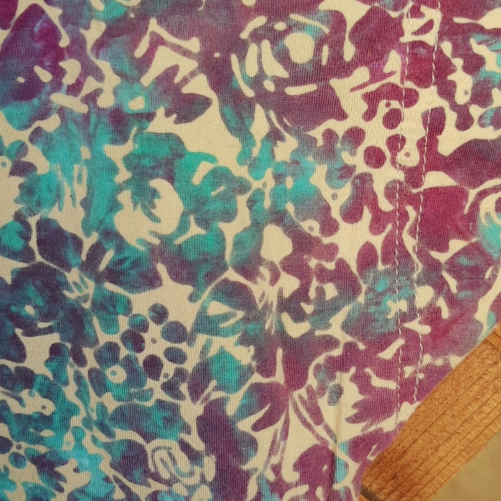 Rum Reggae Print Cap Sleeve Cotton Knit Top Small - Picture 6 of 7